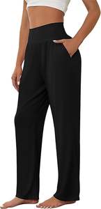 Pantalon de yoga à jambes larges pour femmes sur mesure-Joggers de salon et d'entraînement à taille croisée à taille haute | Fournisseur d'usine et de gros - Product Image 4