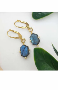 Boucles d'oreilles en argent sterling plaqué or avec agate verte brute, sertie en forme de lustre, 12 mm, pour femmes, certifiées IGI, pour fêtes et anniversaires - Product Image 6