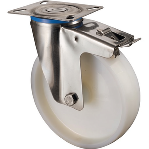 125mm Load Capacity 130kg Swivel Caster <b>with</b> Total <b>Lock</b> 95x80mm Plastic BS Casters - Product Image 3
