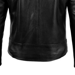 Chaqueta de cuero de Moto negra personalizable para hombre 100% ropa de carreras de automóviles de invierno de cuero genuino de alta calidad directamente del fabricante - Product Image 6