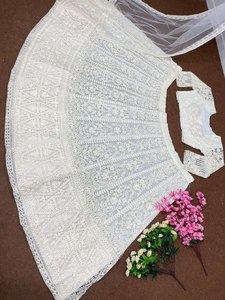 Thiết kế mới nhất nặng Sequins làm việc lehengas <span class=keywords><strong>Net</strong></span> mềm với dupatta - Product Image 6