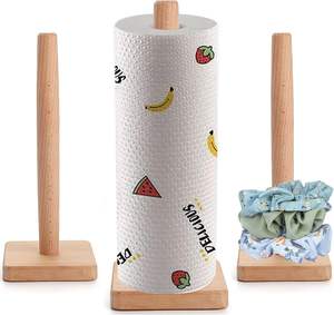 3 packs de porte-serviettes en bois, porte-serviettes en papier pour comptoir de ferme, support pour rouleau de mouchoirs en papier Organisateur de cintres en papier - Product Image 2