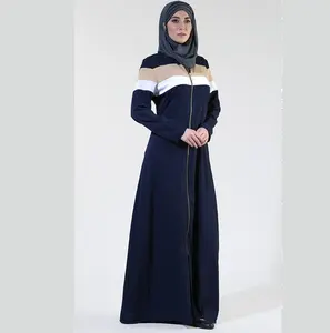Latest Model 2024 Breathable Wholesale Muslims Dress Long Length Fashion Abayas Females Hot Selling Full <b>Zip</b> up Custom <b>Abaya</b> - Product Image 1