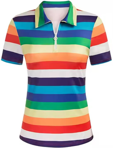 Suéter Delgado de Punto de Lana Suave con Manga Corta y Cuello Camisero con Botones, Personalizable con Logotipo, para Mujer - Product Image 6