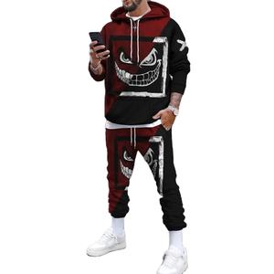 Conjunto de Sudadera con capucha de tendencia, conjunto de dos piezas de pantalones deportivos casuales para correr, ropa de hombre de algodón hip-hop de otoño e invierno - Product Image 1