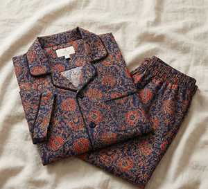 Hermoso Conjunto de Pijama de Algodón Térmico y Transpirable Hecho a Mano en India, con Cuello en V y Manga Larga para Mujer, Ropa de Dormir de Verano - Product Image 5