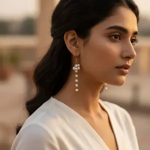 Boucles d'oreilles élégantes en perles pour femmes, cadeau parfait pour les amateurs de bijoux élégants - Product Image 3