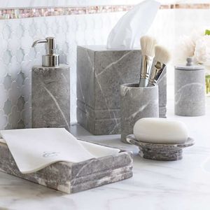 Conjunto de accesorios de baño de mármol personalizable respetuoso con el medio ambiente de cinco piezas de lujo de calidad superior al mejor precio de S R Exports - Product Image 2