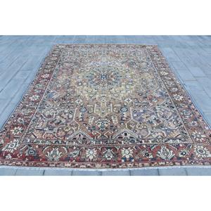 Vintage Oversize Rug 9.4x12.3 ft, <b>Red</b> Southwestern Turkish <b>Wool</b> Rug - Product Image 1