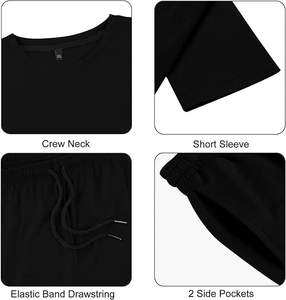 Survêtement de sport d'été 2 pièces personnalisé pour hommes survêtements unis et unis vente en gros ensemble court écologique - Product Image 5