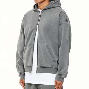 Streetwear Acid Wash Sweat à capuche pour homme Poids lourd Surdimensionné Vintage Sweat à capuche zippé Haute qualité Acid Wash Zipper Hoodies 2025 - Product Image 6