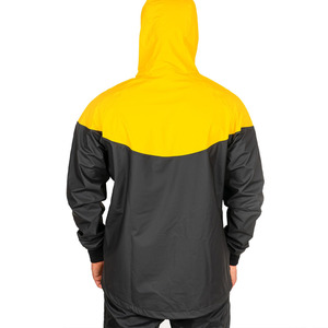 Veste coupe-vent imperméable personnalisée jaune et noire de couleur contrastante pour hommes Veste coupe-vent d'extérieur vierge de qualité supérieure pour hommes - Product Image 3