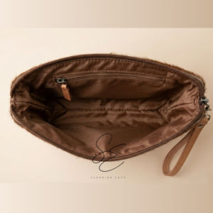 Cartera de mano tipo clutch de cuero repujado floral hecho a mano con cremallera para mujer, de piel auténtica OEM, estilo occidental. - Product Image 6