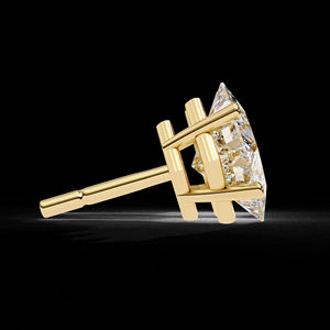 Moissanite Diamant 14K or taille princesse Stud Boucle d'oreille Perle Danglers Accessoire élégant et luxueux - Product Image 2