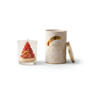 Luxurious Aromatherapy Candles Christmas Tree Scented Tin Can Set for Holiday Spa Valentine's Day Diwali-<b>Paraffin</b> Wax Material - Product Image 2