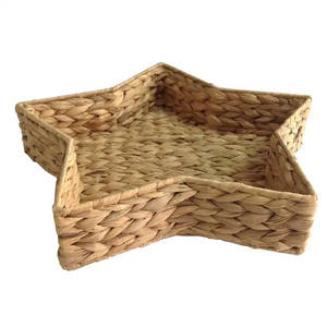 Hyacinth Woven Straw <b>Storage</b> <b>Bin</b> Seagrass Rattan Tray-Rectangle Gift Basket Home Decor Accessory with Water Hyacinth Weaving - Product Image 6