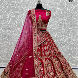 Lehenga Choli Nupcial Tradicional Con Mano Zardosi Y Motivo Trabajo - Product Image 1