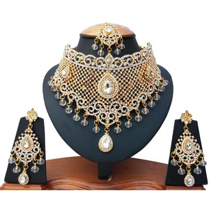 Ensemble de collier de mariée pour femmes, zircon vintage, cadeau de mariage, ensemble de bijoux de fiançailles, colliers, accessoires de mariée, vente en gros - Product Image 1