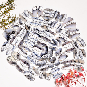 Opale de dendrite naturelle, cabochon, pierre précieuse en quartz en vrac pour la fabrication de bijoux, forme et taille mélangées, haute qualité, non traitée - Product Image 3