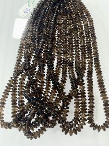 Natural AAA Grade Luxury Smokey Quartz German <b>Cut</b> Faceted <b>Disc</b> Shape Rondelle Beads Size 7 to 8mm 14 Inches Strand - Product Image 4