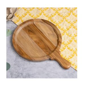 Plateau en Bois de Mangue Écologique Personnalisable, Assiette en Bois Poli pour Servir des Fruits, des Desserts, Artisanat en Bois, Cadeau de Mariage - Product Image 1