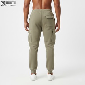 Pantalon de jogging vintage en molleton de coton personnalisé avec strass, teinture soleil, délavage acide, double taille, évasé, léger, pour homme - Product Image 2
