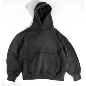 Sweats à capuche en coton uni personnalisés pour hommes, sweat-shirt à manches longues pour hommes, sweat-shirts surdimensionnés en coton éponge d'automne, vente en gros - Product Image 1