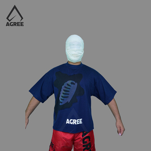 AGREE SPORTS T-shirt Homme Personnalisé Bleu Marine Coupe Boxy Épaules Dénudées Coupe Courte 100% Coton Épais Imprimé Vente en Gros - Product Image 4
