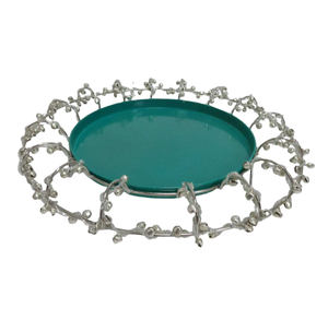 Vaisselle de service grande taille en fer/perles plateau rond de forme concepteur plateau de service plat et assiette faits à la main personnalisés vente en gros - Product Image 4