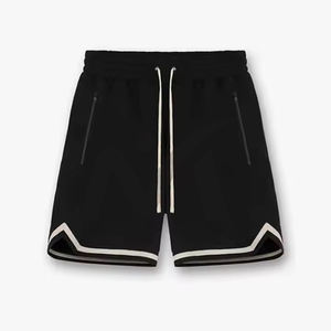 <b>Men</b> Customized Plain <b>Black</b> Drawstring Waist Summer <b>Shorts</b> Breathable & Lightweight Casual <b>Shorts</b> For <b>Men</b> - Product Image 1