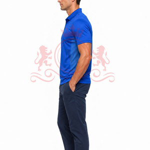Polo homme bleu à manches courtes, couleur unie, séchage rapide, tricoté, décontracté, en vente en ligne - Product Image 6
