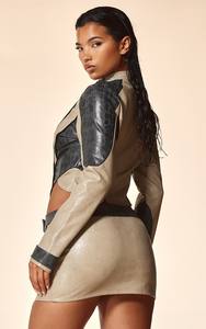 Primavera otoño señora nuevos remaches letras impresas motocicleta cuero tendencia corta chaqueta de hip-hop abrigos de Mujer prendas de vestir femeninas - Product Image 3