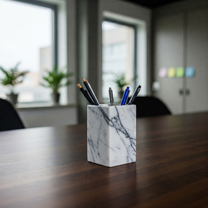 Luxury Marble Pen Holder <b>Desk</b> Organizer Elegant Natural Stone Office Decor Minimalist Workspace <b>Accessories</b> Corporate <b>Gift</b> <b>Idea</b> - Product Image 5