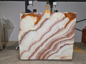 Losa de mármol de ónix arcoíris pulido personalizable de 2cm, piedra Natural duradera, Cuadrado de fábrica de pavo, fácil clic para exteriores, 2025 - Product Image 5