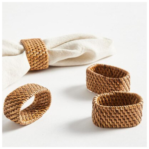 Rond de serviette en rotin naturel tissé à la main décor rustique durable écologique pour les accessoires de réglage de Table à manger - Product Image 4