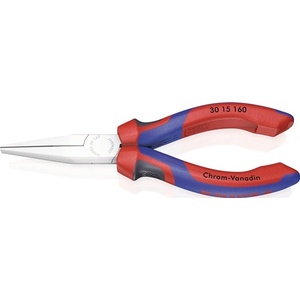 For KNIPEX Polished Semi-Circular Head <b>Long</b>-<b>Nose</b> Pliers 160 mm Overall Length with Multi-Component Handles - Product Image 1