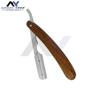 Rasoir de barbier à lame droite avec système de verrouillage oscillant, manche en bois de couleur personnalisée, outil de rasage professionnel pour barbier - Product Image 6