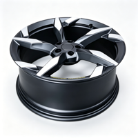 JWYC Nouveau design dynamique, alliage d'aluminium forgé haute pression, cinq branches, noir mat brossé doré gravé, ajustement universel 20 mm