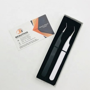 Custom Logo 45 Degree <b>Eyelash</b> Extension Tweezers Professional <b>Applicator</b> Strong Grip Sustainable Steel Pointed Tip Stainless - Product Image 4