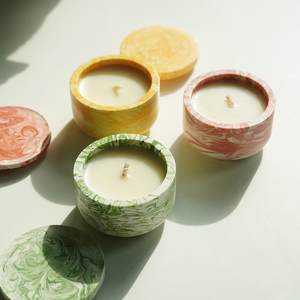 Custom Matte Ceramic Clay <b>Candle</b> Jar with Lid Terracotta <b>Candle</b> Container Wholesale - Ms. Tarina - Product Image 4