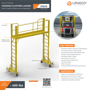 Escalera de plataforma de trabajo rodante HECHA EN VIETNAM - Product Image 2
