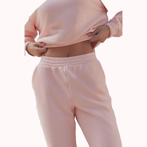 Conjunto Deportivo de Mujer en Felpa Suave con Cuello en V, Pantalones y Sudadera con Cintura Elástica, Dos Piezas, Ropa de Estar en Casa, Producción Personalizada OEM - Product Image 2