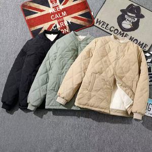 Chaqueta de algodón versátil con patrón de diamantes para hombre de lana gruesa de marca de moda - Product Image 4