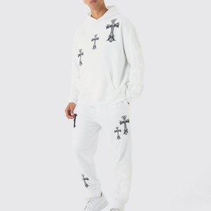 Conjunto de chándal de invierno de talla grande para hombre con serigrafía XXL hecho a medida con logotipo personalizado para uso en exteriores logotipo personalizado - Product Image 1