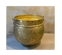 Ensemble de 3 pots de fleurs et jardinières dorées Vaisselle de table Décoration de la maison Taille et forme personnalisées Fabricant de gros Exportateur