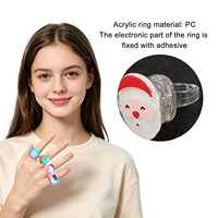 Lampu Cincin LED Natal Grosir, Mainan Jari Menyala untuk Anak-anak, Souvenir Pesta, Kepingan Salju, Santa, Manusia Salju, Lampu Berkedip Menyala dalam Gelap