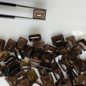 Cuarzo Ahumado Natural Premium, Corte Octogonal de 8x6mm, Piedra Preciosa Suelta RED MOUNTAIN para la Elaboración de Collares, Accesorio de Joyería - Product Image 1