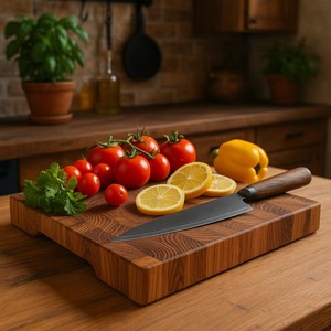 Tabla de Cortar de Madera de Diseño, Tabla Multiusos Perfecta para Exhibición en Mesa y Presentación de Alimentos, Hecha a Mano en India - Product Image 2