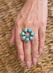 Handmade Turquoise 925 Sterling Silver <b>Adjustable</b> <b>Ring</b> Statement <b>Ring</b> for Women - Product Image 5