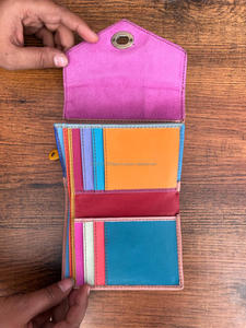 มาใหม่ขายรีไซเคิล Cowhide หลายหนังผู้หญิงคลัทช์สไตล์ Stubby สายรุ้งสี Multiuse กระเป๋าสตางค์ผู้ถือบัตรกระเป๋าสตางค์ - Product Image 5